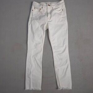 Vineyard Vines High Rise Distressed White Denim Jeans Women's Size 24